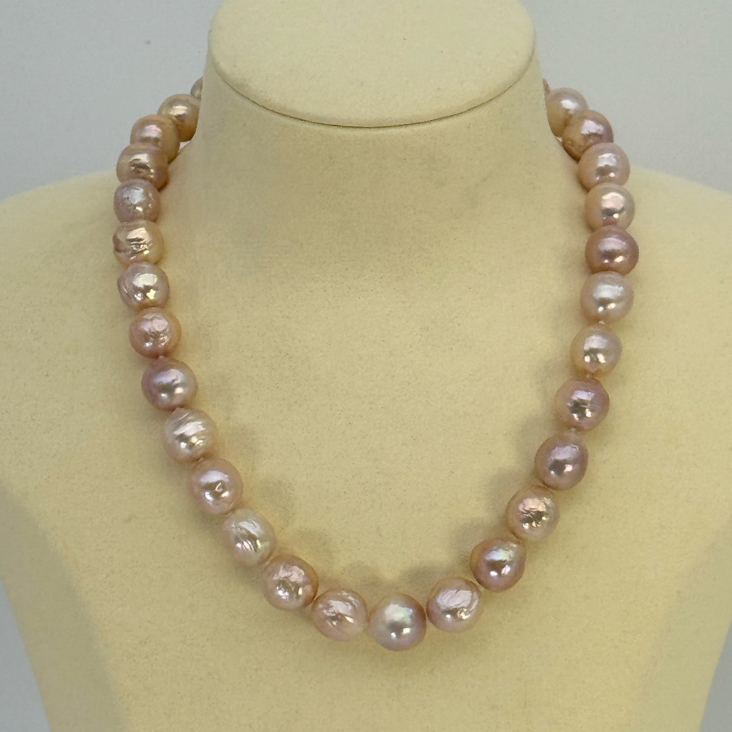 淡水真珠 ネックレス マルチカラー 12.0mm～13.0mm 長さ：40.0cm (JR-NL-0070)