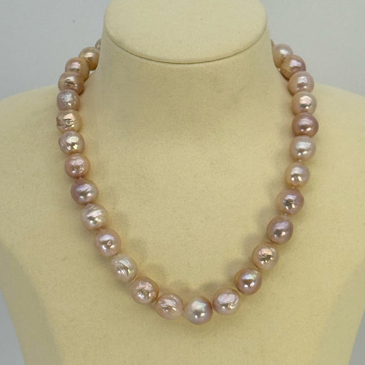 淡水真珠 ネックレス マルチカラー 12.0mm～13.0mm 長さ：40.0cm (JR-NL-0070)