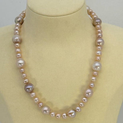 淡水真珠 ネックレス マルチカラー 11.5mm～12.0mm 長さ：42.0cm (JR-NL-0069)