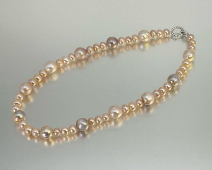 淡水真珠 ネックレス マルチカラー 11.5mm～12.0mm 長さ：42.0cm (JR-NL-0069)