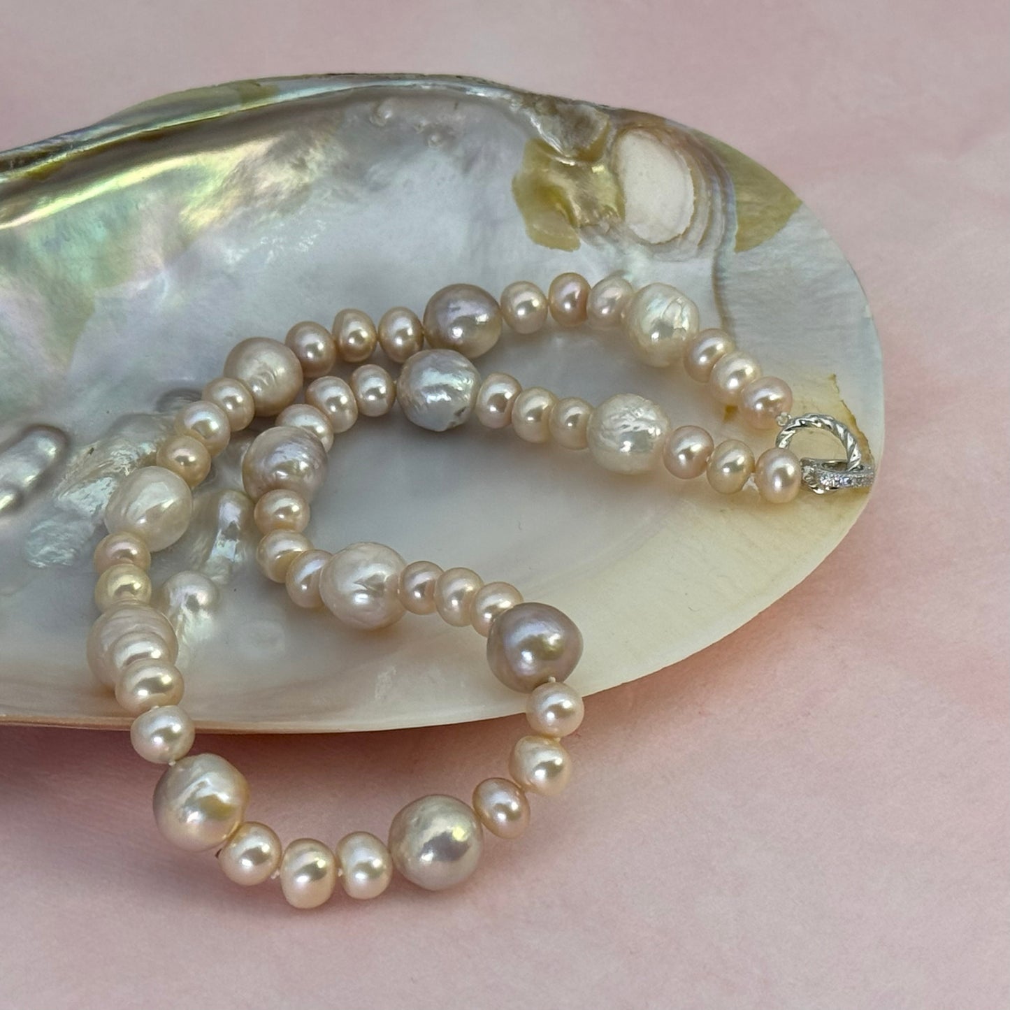 淡水真珠 ネックレス マルチカラー 11.5mm～12.0mm 長さ：42.0cm (JR-NL-0069)