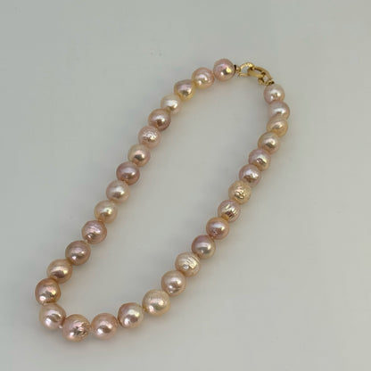 淡水真珠 ネックレス マルチカラー 12.0mm～13.0mm 長さ：40.0cm (JR-NL-0070)