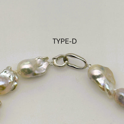 淡水真珠 ネックレス バロック ピンク 16.0mm～18.0mm(幅) 長さ：43.0cm (JR-NL-0125)