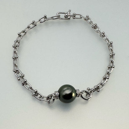 黒蝶真珠 ラウンド ブレスレット 12.0mm～12.5mm (JR-BR-0033)