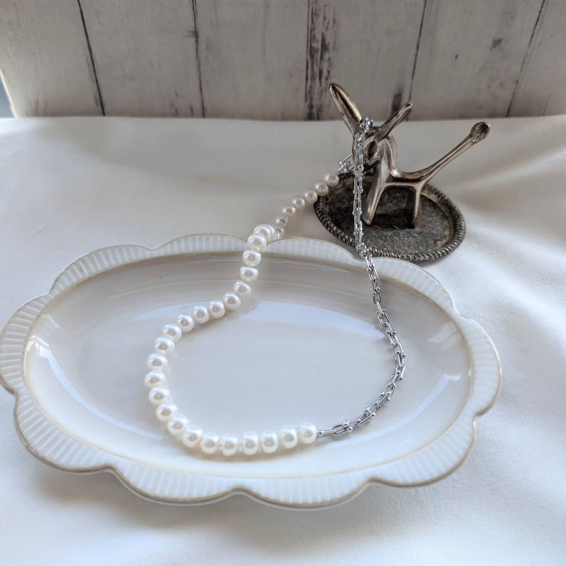 淡水真珠 ネックレス ホワイト 8.0mm～8.5mm 長さ：42.0cm (JR-NL-0073)