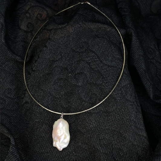 (JR-NL-0023) 淡水真珠 ネックレス バロック ホワイト 16.0mm～19.0mm(幅)