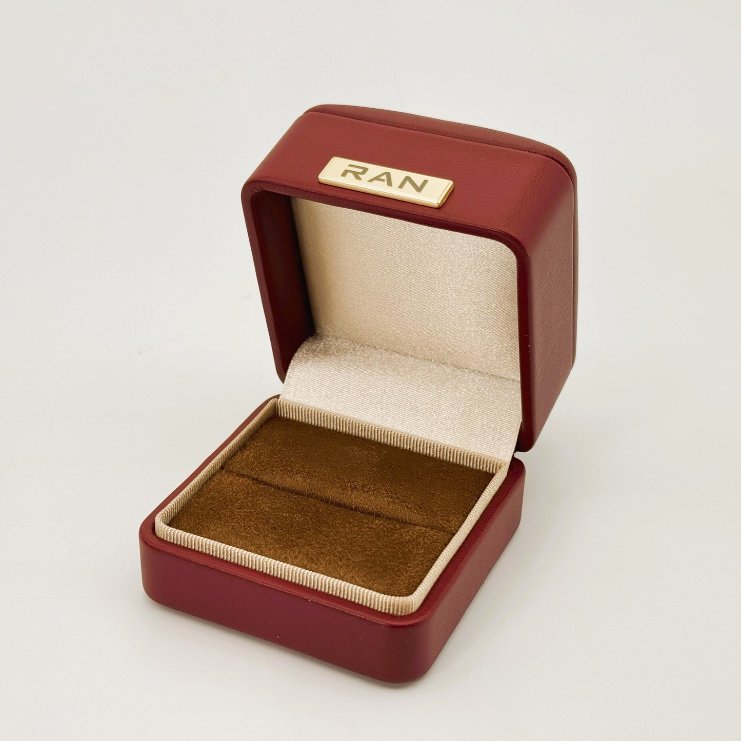 (JR-OP-0001) ジュエリーボックス ワインレッド W:6.5cm x D:6.5cm x H:5.5cm