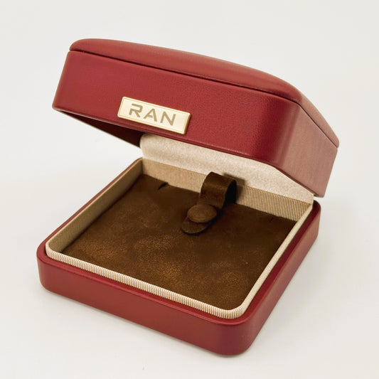 (JR-OP-0002) ジュエリーボックス ワインレッド W:9.0cm x D:9.0cm x H:5.0cm