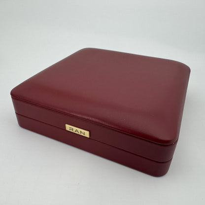 (JR-OP-0005) ジュエリーボックス ワインレッド W:19.0cm x D:19.0cm x H:5.5cm