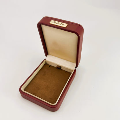 (JR-OP-0003) ジュエリーボックス ワインレッド W:7.5cm x D:9.5cm x H:4.5cm