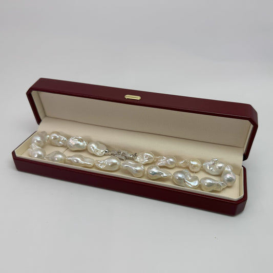 (JR-OP-0004) ジュエリーボックス ワインレッド W:23.5cm x D:6.0cm x H:4.5cm
