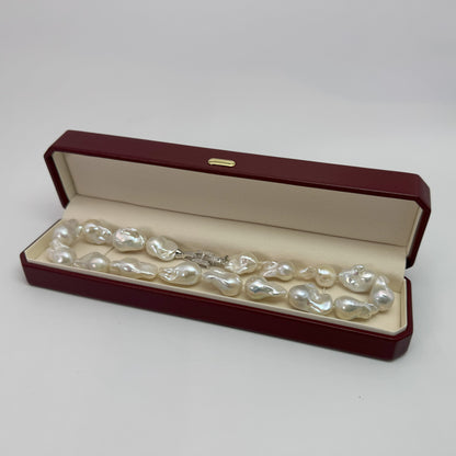 淡水真珠 ネックレス バロック ホワイト 16.0mm～18.0mm(幅) 長さ：43.0cm (JR-NL-0056)