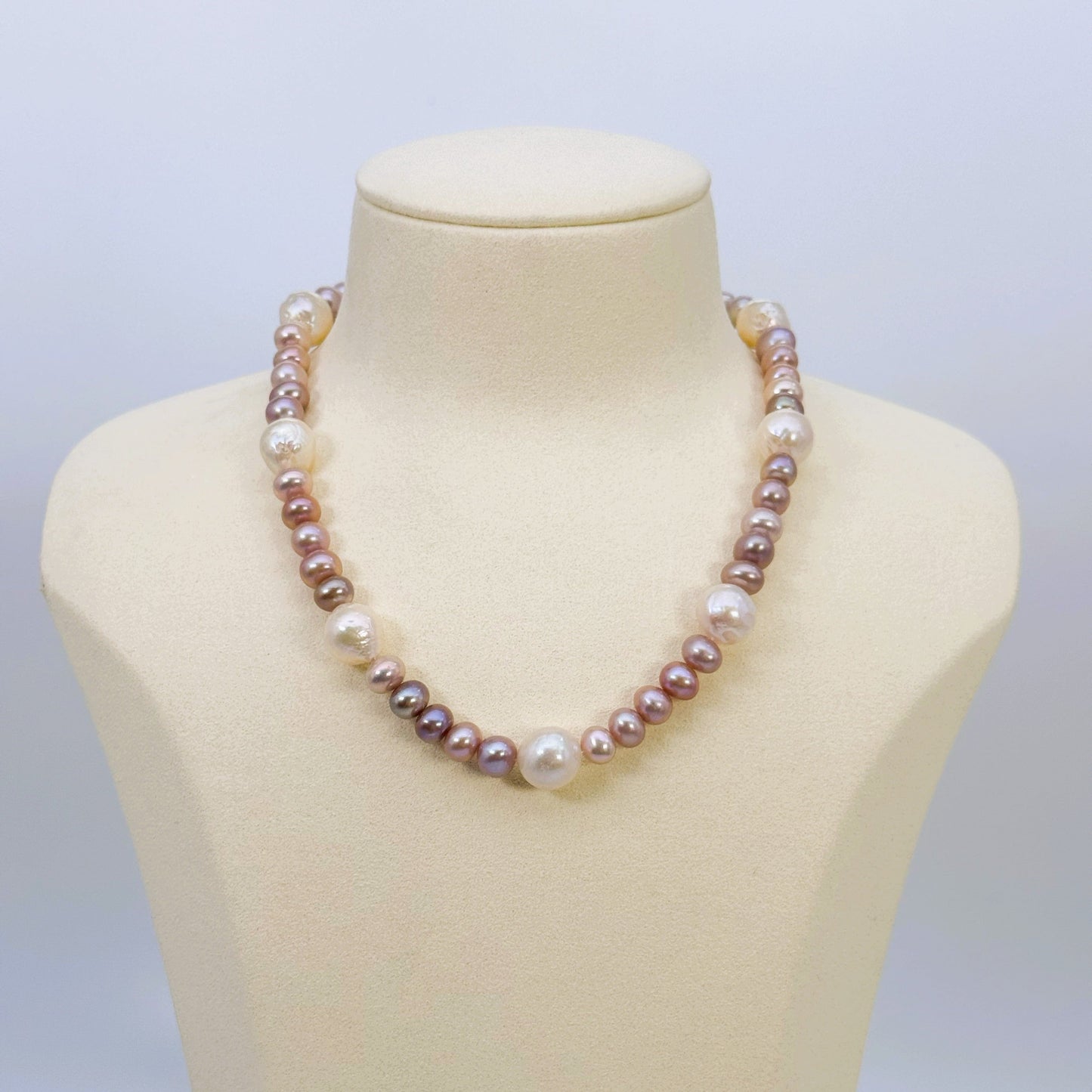 淡水真珠 ネックレス ラウンド マルチカラー 12.0mm～13.0mm(幅) 長さ：40.0cm (JR-NL-0059)