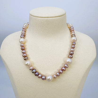 淡水真珠 ネックレス ラウンド マルチカラー 12.0mm～13.0mm(幅) 長さ：40.0cm (JR-NL-0059)