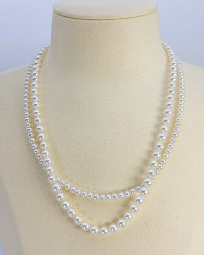 淡水真珠 ネックレス ラウンド ホワイト 4.5mm, 5.5mm 長さ：40.0cm, 42.0cm(JR-NL-0060)