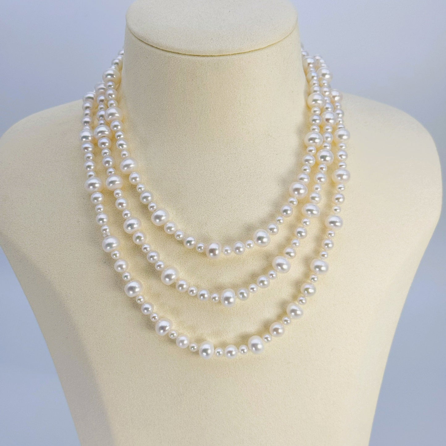 淡水真珠 ネックレス ラウンド ホワイト 8.0～8.5mm 長さ：120.0cm (JR-NL-0061)