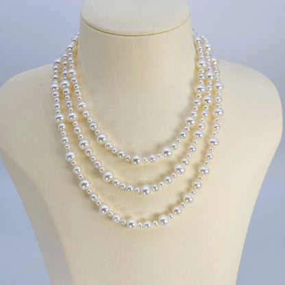 淡水真珠 ネックレス ラウンド ホワイト 8.0～8.5mm 長さ：120.0cm (JR-NL-0061)