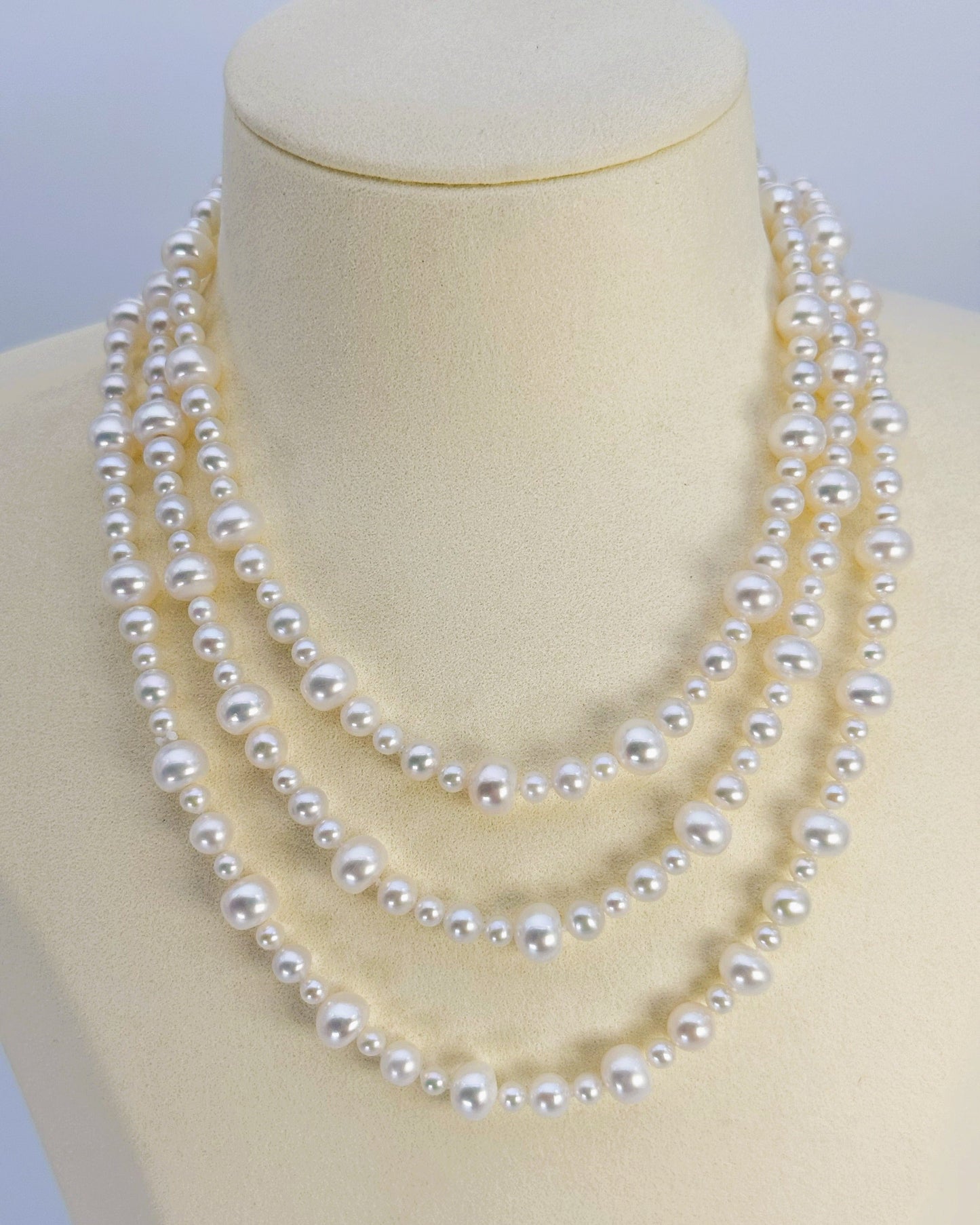 淡水真珠 ネックレス ラウンド ホワイト 8.0～8.5mm 長さ：120.0cm (JR-NL-0061)