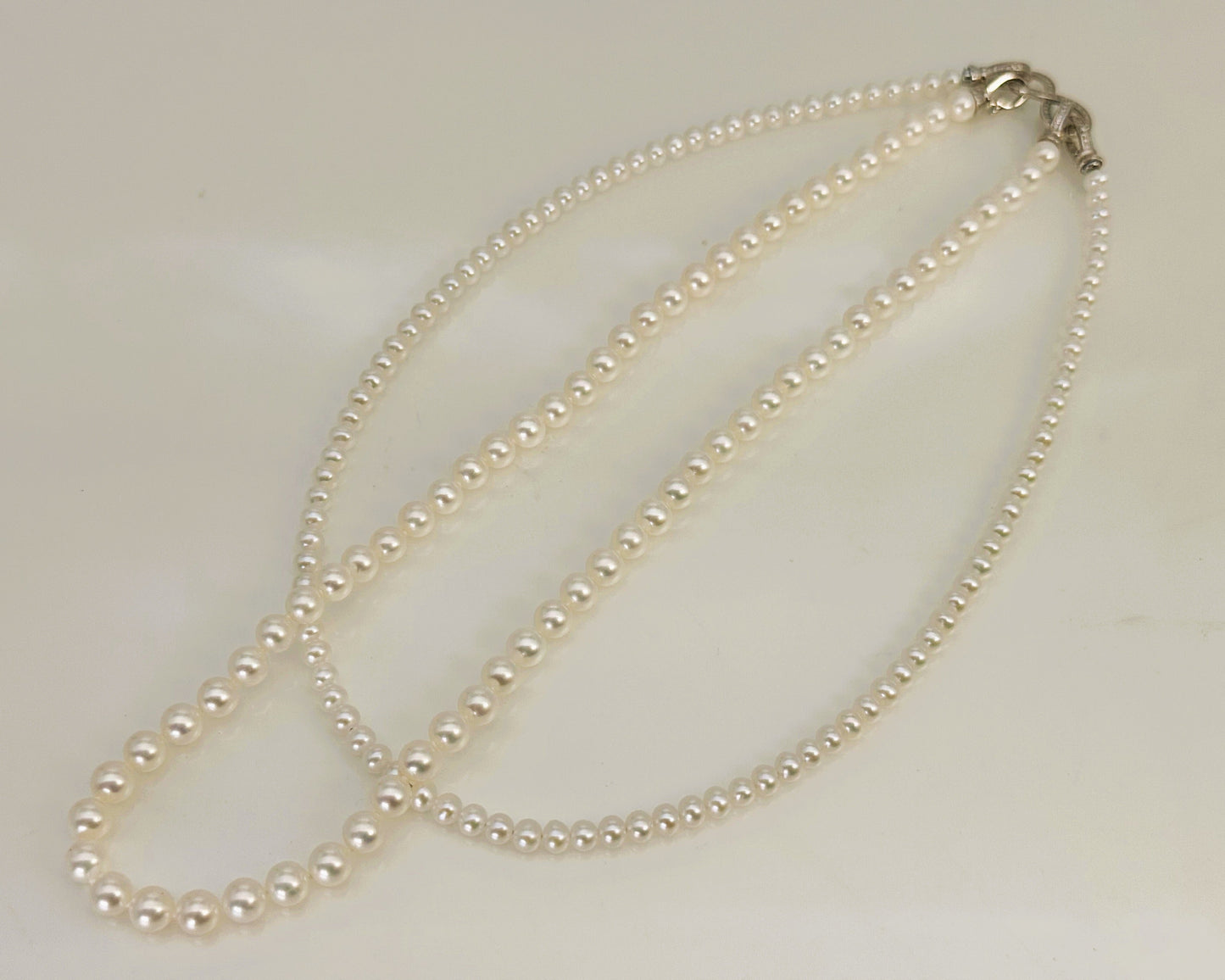 淡水真珠 ネックレス ラウンド ホワイト 4.5mm, 5.5mm 長さ：40.0cm, 42.0cm(JR-NL-0060)