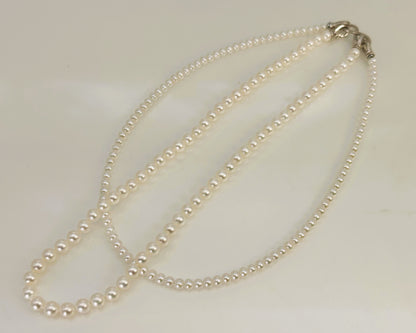 淡水真珠 ネックレス ラウンド ホワイト 4.5mm, 5.5mm 長さ：40.0cm, 42.0cm(JR-NL-0060)