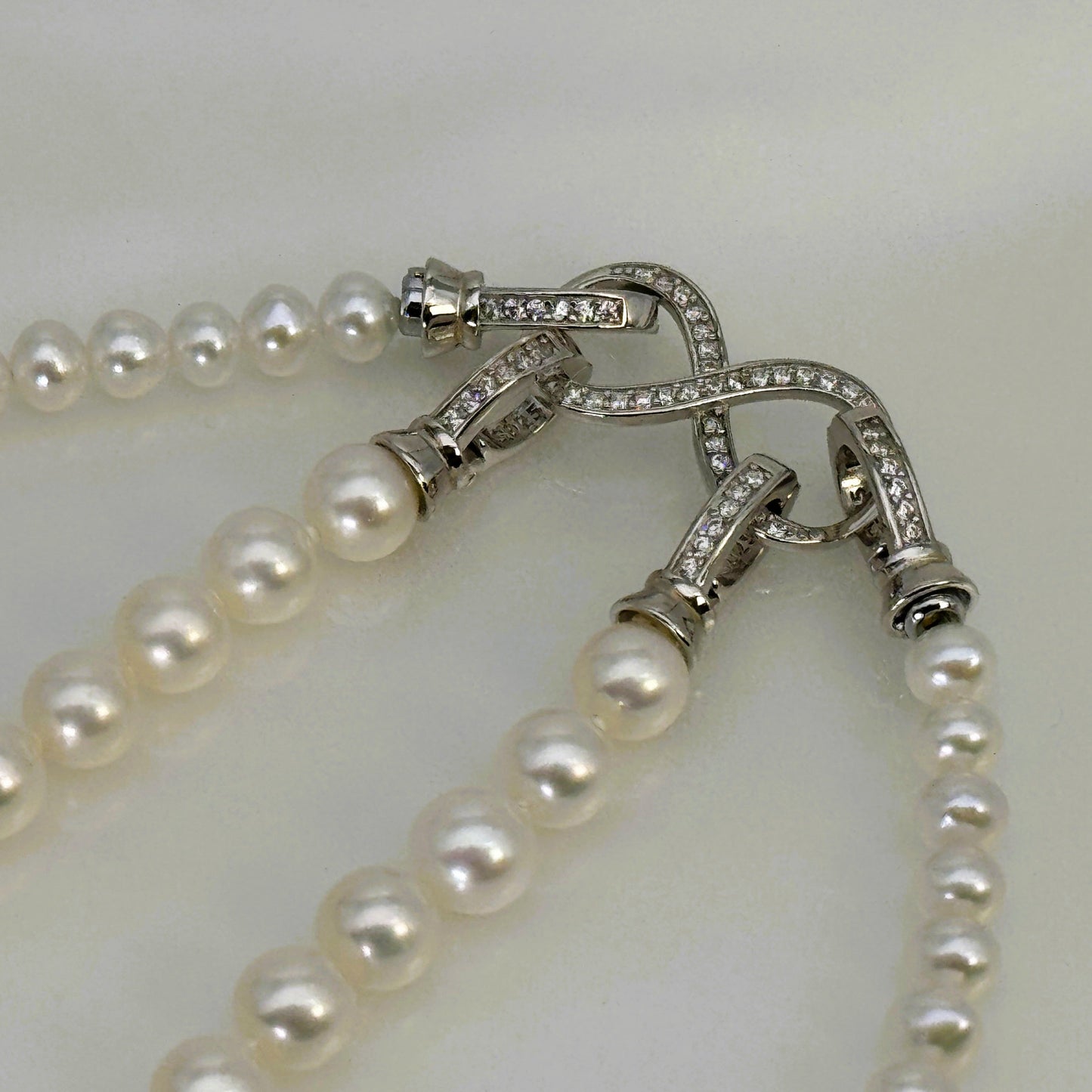 淡水真珠 ネックレス ラウンド ホワイト 4.5mm, 5.5mm 長さ：40.0cm, 42.0cm(JR-NL-0060)