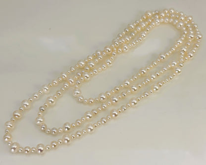 淡水真珠 ネックレス ラウンド ホワイト 8.0～8.5mm 長さ：120.0cm (JR-NL-0061)