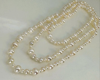 淡水真珠 ネックレス ラウンド ホワイト 8.0～8.5mm 長さ：120.0cm (JR-NL-0061)