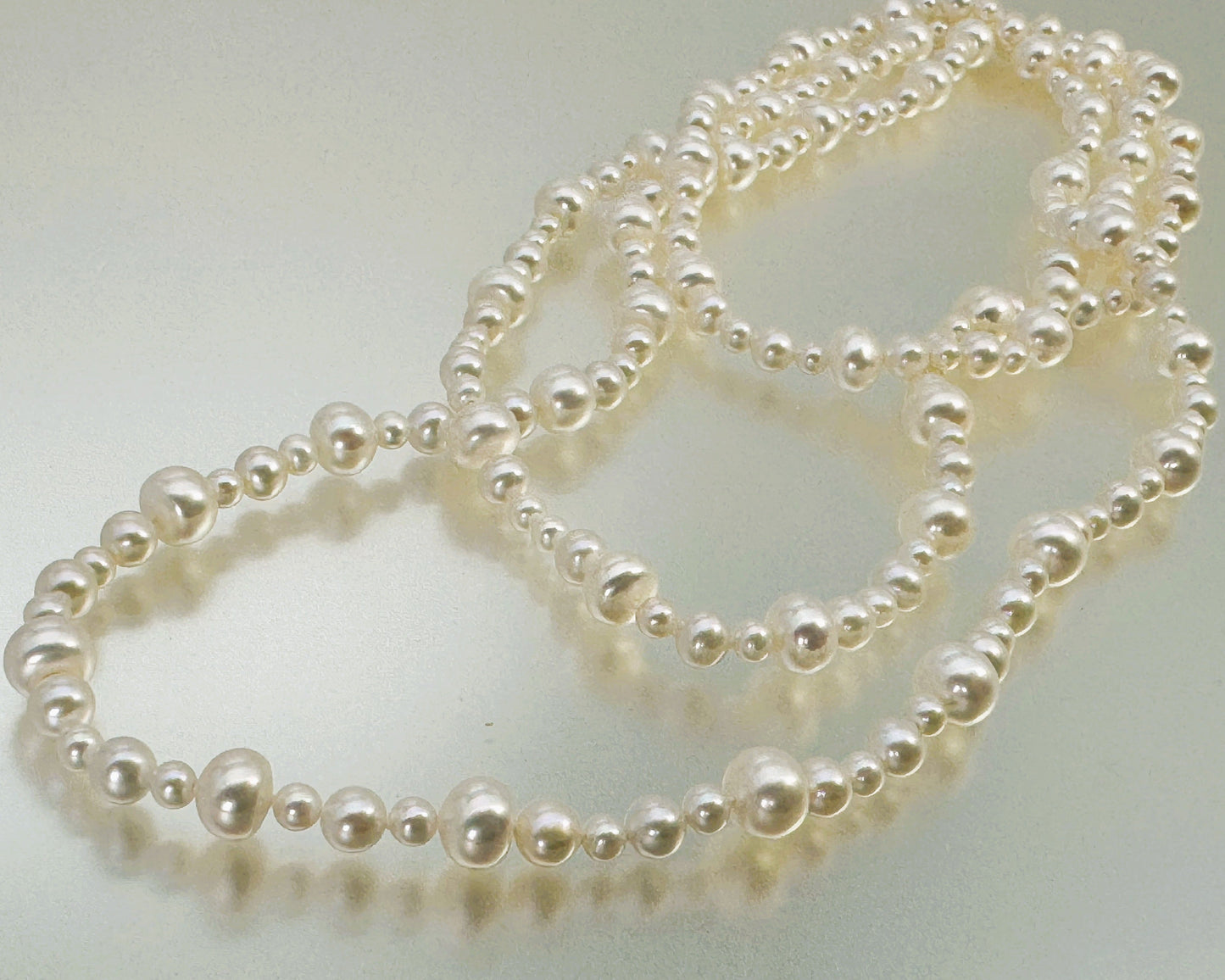 淡水真珠 ネックレス ラウンド ホワイト 8.0～8.5mm 長さ：120.0cm (JR-NL-0061)
