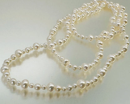 淡水真珠 ネックレス ラウンド ホワイト 8.0～8.5mm 長さ：120.0cm (JR-NL-0061)