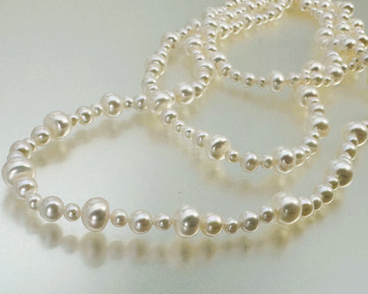 淡水真珠 ネックレス ラウンド ホワイト 8.0～8.5mm 長さ：120.0cm (JR-NL-0061)