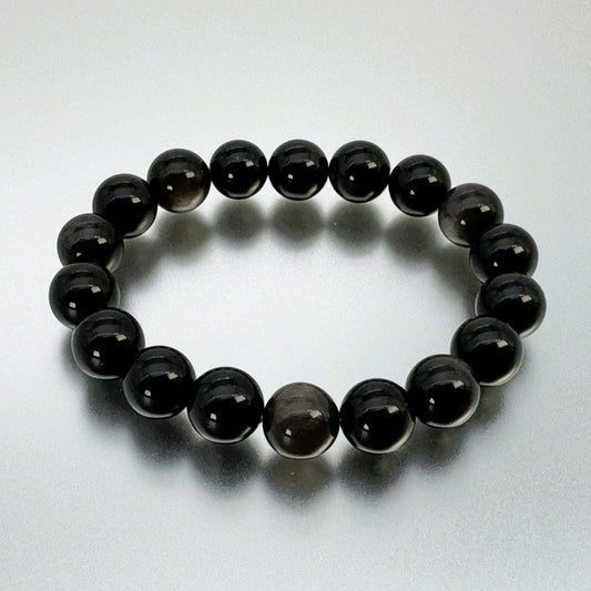 ブレスレット シルバーオブシディアン 18～19 cm (JR-BR-0028)