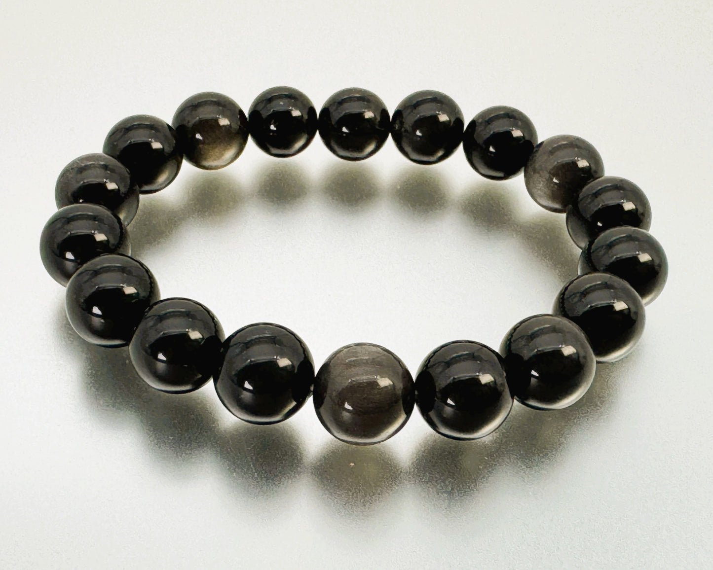 ブレスレット シルバーオブシディアン 18～19 cm (JR-BR-0028)