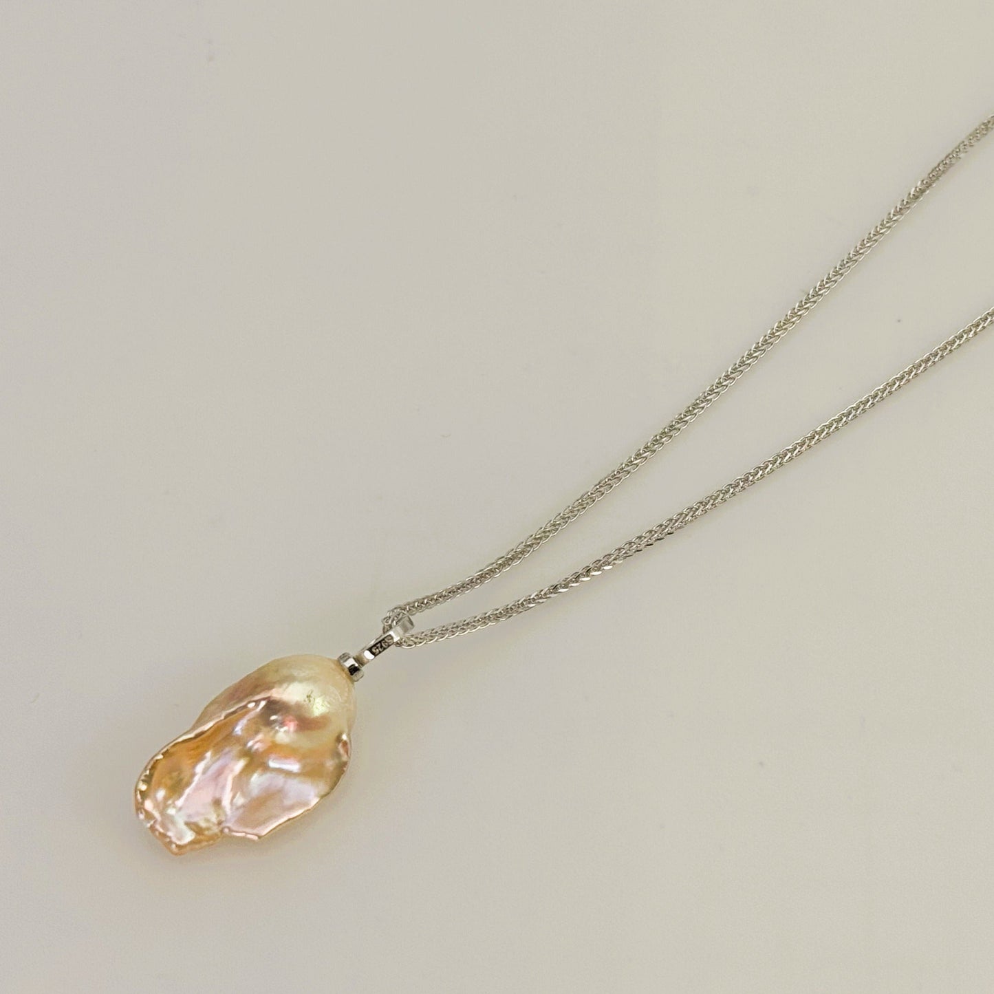 (JR-NL-0054) 淡水真珠 ネックレス ピンク バロック 17.0mm～20.0mm(幅)