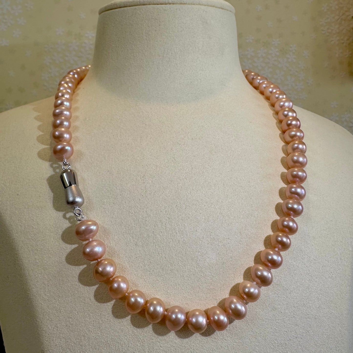 淡水真珠 ネックレス ピンク 8.0mm～9.0mm (JR-NL-0065)