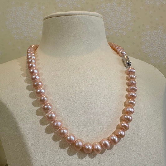 淡水真珠 ネックレス ピンク 8.0mm～9.0mm (JR-NL-0065)