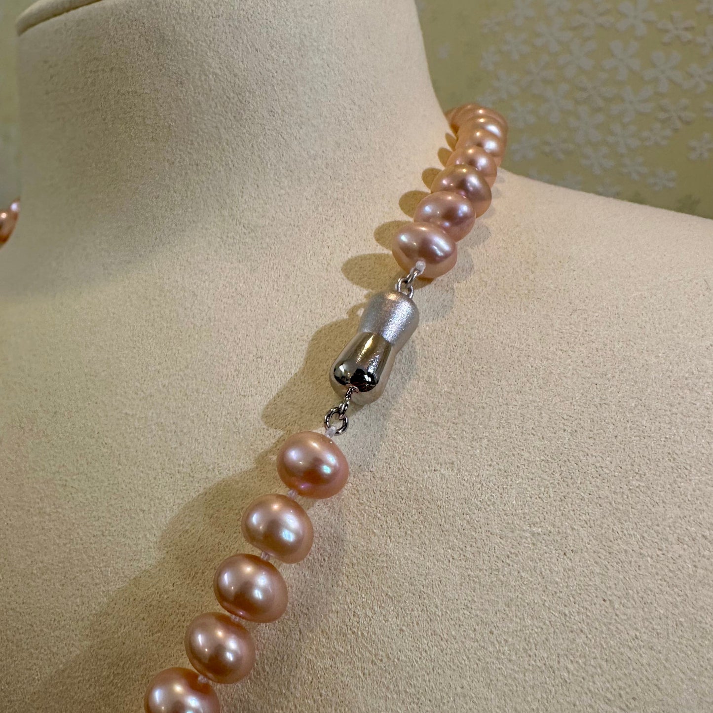 淡水真珠 ネックレス ピンク 8.0mm～9.0mm (JR-NL-0065)