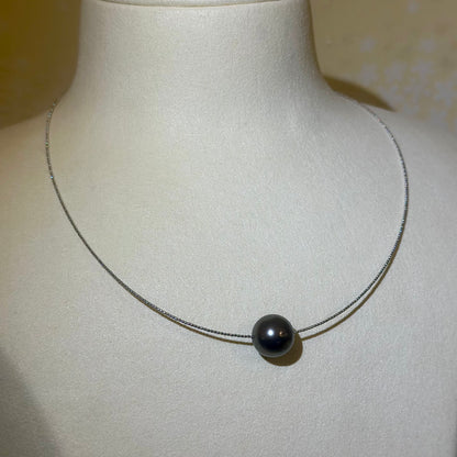 黒蝶真珠 ラウンド オメガネックレス  12mm～12.5mm K18WG (JR-NL-0074)