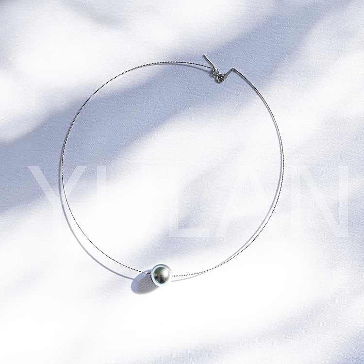 黒蝶真珠 ラウンド オメガネックレス  12mm～12.5mm K18WG (JR-NL-0074)