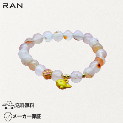 ブレスレット フラワーアゲート（紅花瑪瑙）内周15.5cm (JR-BR-0004)