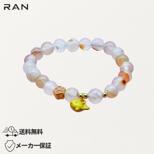 ブレスレット フラワーアゲート（紅花瑪瑙）内周15.5cm (JR-BR-0004)