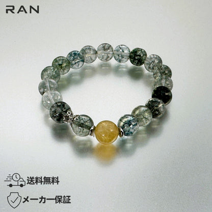 ブレスレット 幽霊水晶 グリーンファントムクォーツ 内周16.0cm (JR-BR-0023)