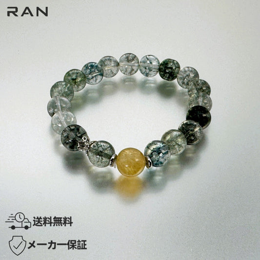 ブレスレット 幽霊水晶 グリーンファントムクォーツ 内周16.0cm (JR-BR-0023)