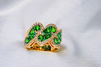 指輪 ガーネット グリーン 2.04ct オーバルカット 18ｋ(JR-RI-0003)