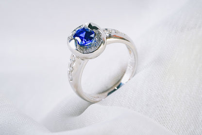 (JR-RI-0005) サファイア 指輪 0.87ct PT