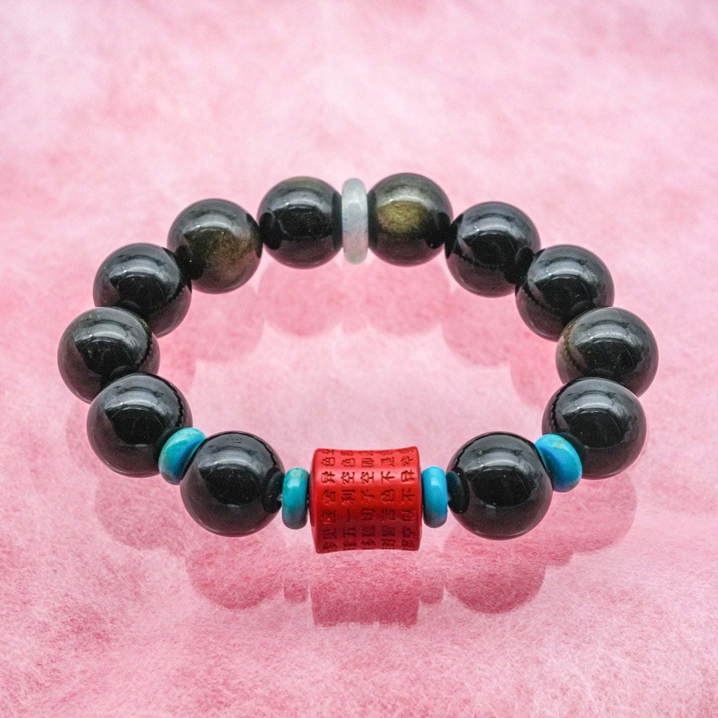 (JR-BR-0002) 金黒曜石（金曜石）ブレスレット 19～20cm