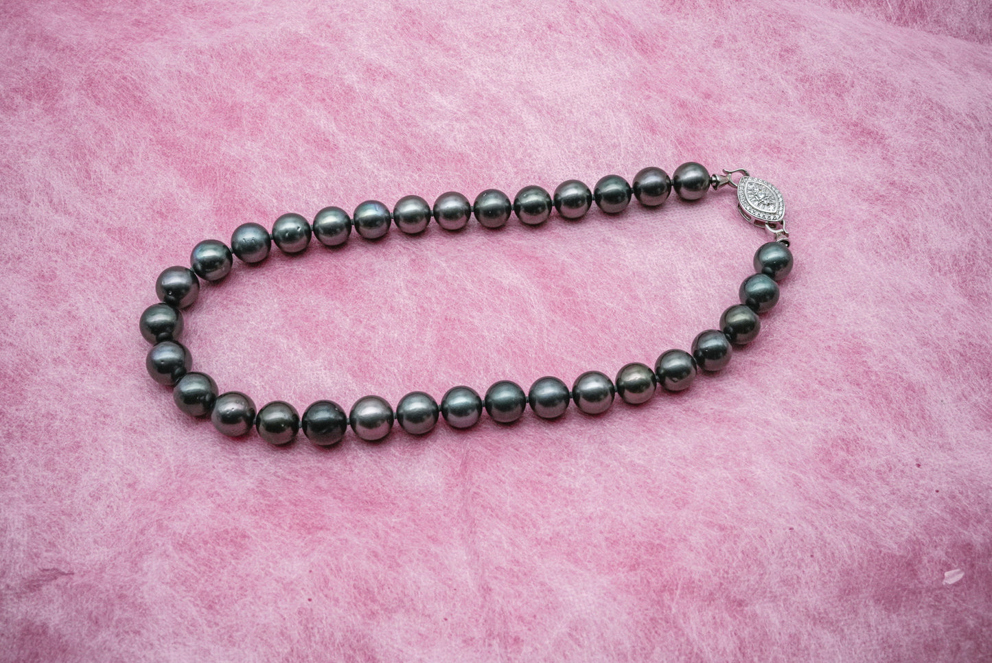 (JR-NL-0028) 黒蝶真珠 ネックレス ブラック 12.0mm～13.5mm