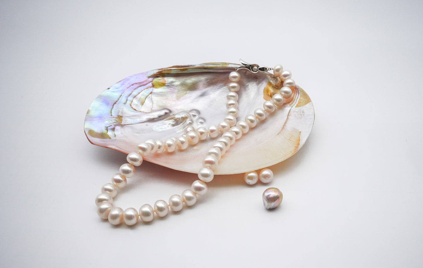 (JR-NL-0031) 白蝶真珠 ネックレス ホワイト 10.5mm～11.5mm