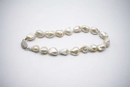 ネックレス 淡水真珠 バロック ホワイト 約17mm～23mm S925 (JR-NL-0035)