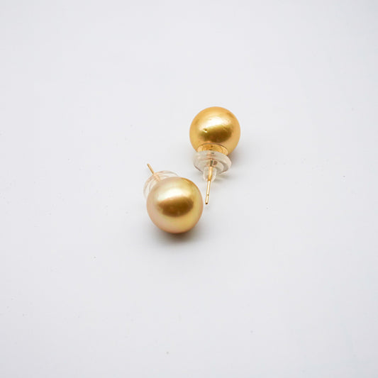 (JR-ER-0001) 白蝶真珠 ピアス ゴールド 13.0mm～14.0mm