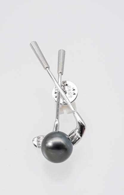 (JR-BC-0001) 黒蝶真珠 ブローチ ブラック 13.0mm～14.0mm